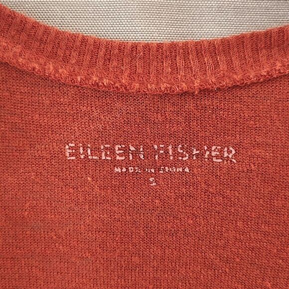 Minimalist Eileen Fisher Rust Sienna Linen A Line Tunic Tank Top Womens Small - Picture 8 of 12